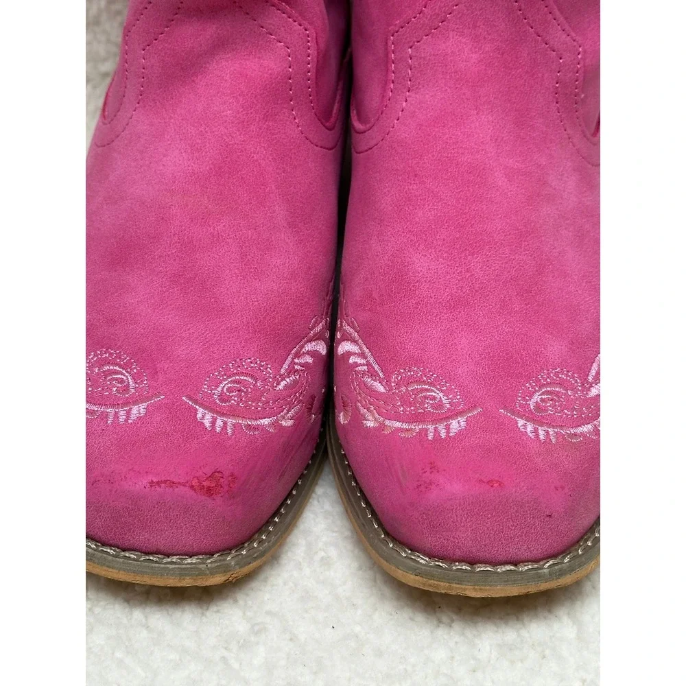 Dream Pairs Women's Pink Embroidered Western Cowboy Boots Size 8.5